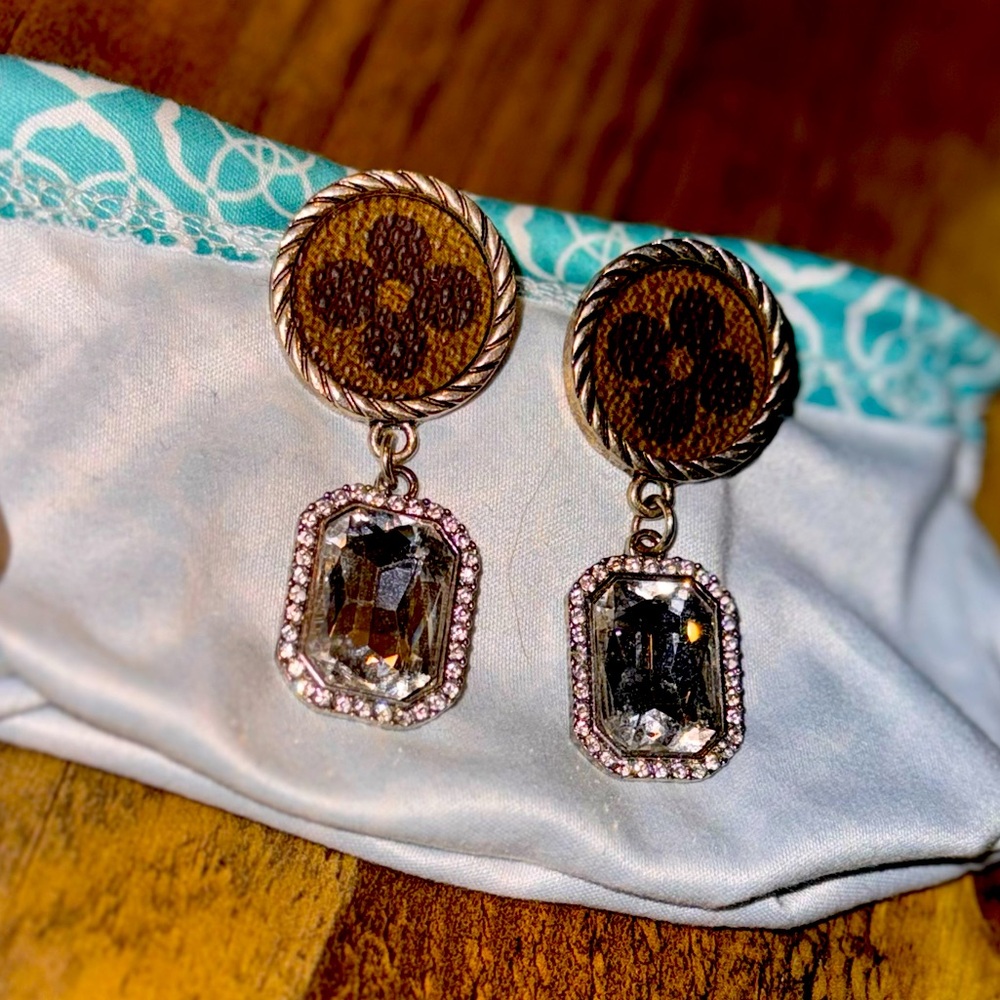 Authentic LV patch revamp earrings